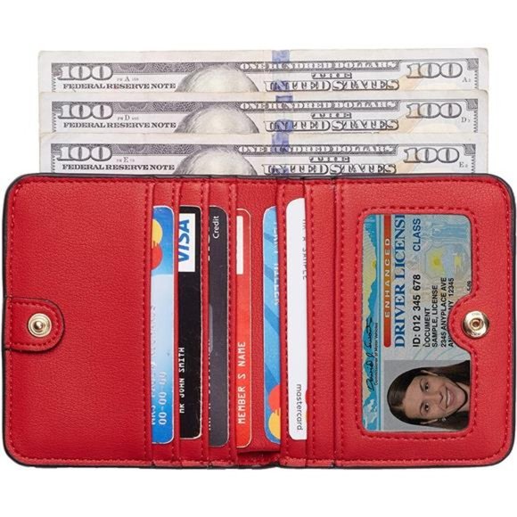 Womens Rfid Blocking Small Compact Bifold Luxury Genuine Leather Pocket Wallet - Picture 6 of 7